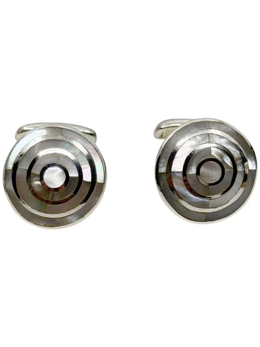 Charles Tyrwhitt sterling silver abalone cufflinks - GM1268